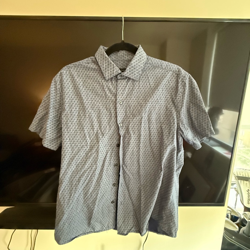 Men's Blue Patterned Shirt